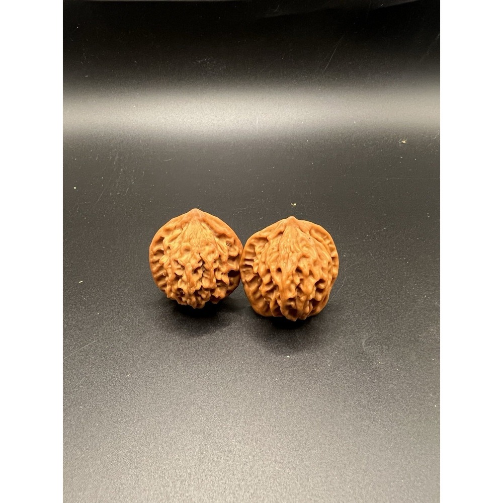 Large Chinese Wenwan Walnut Pair 48mm Natural Deep Texture Collectible